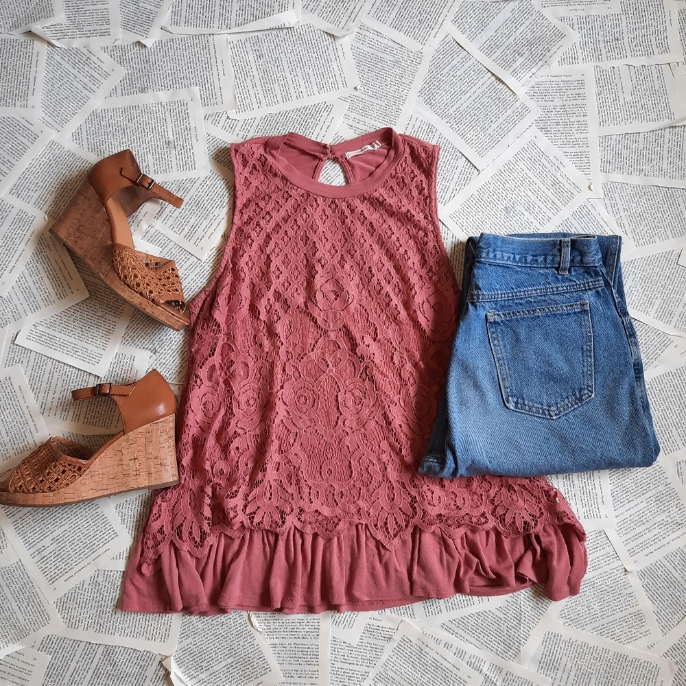 Pink Maurice's Lace Top